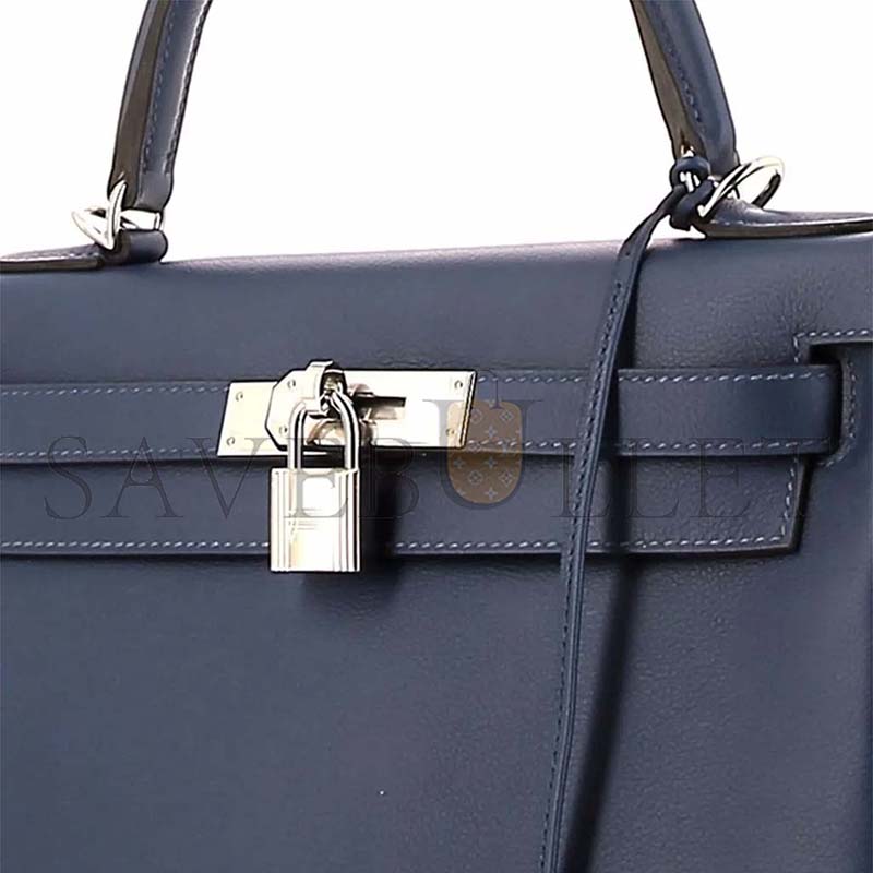 H**mes master kelly 28 vormandum navy silver (28*22*10cm)